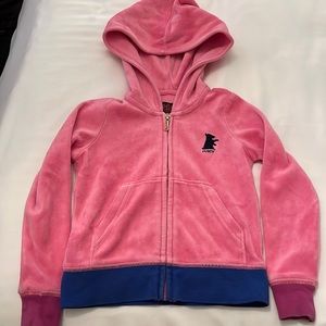 Girls Bright Pink Velour Zip-Up Top, Juicy Couture, Size 2/3